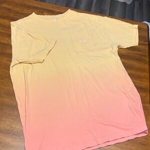 PINK Victoria's Secret Orange/Pink gradient long sleep shirt with White Script